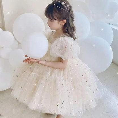 Summer Girls Dress Sequin Ruffles Elegant Toddler Girls Princess Dress For 2-10 Years Kids Party Evening Gown Kids Dresses