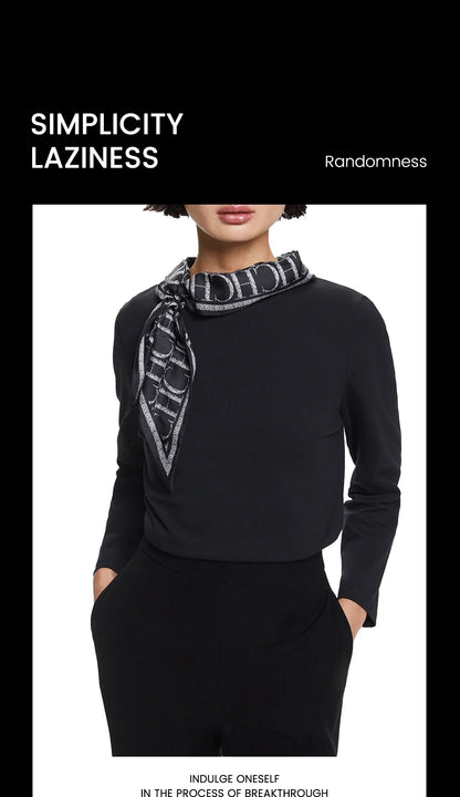 New Women's  Long Sleeved TopsVintage Fashion Female Top T-Shirt Bow Design Casual New Top Retro Ladies T-Shirt