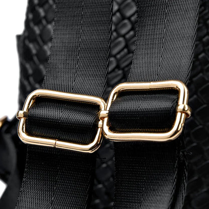 Luxury Women Leather Backpacks for Girls Sac A Dos Casual Daypack Black Vintage Backpack School Bags for Girls Mochila Rucksack