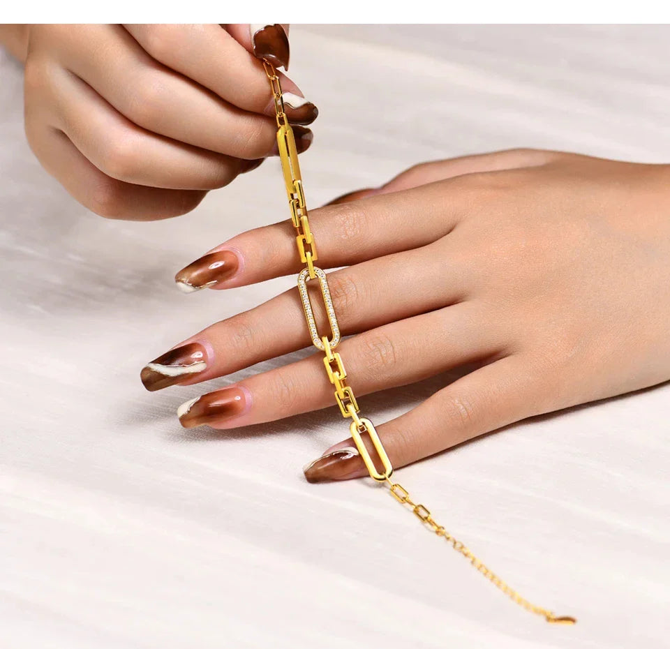 S925 Sterling Silver Moissanite Bracelet Yellow Gold Plated Bracelets for Women Adjustable 16+5cm High Quality Jewelry
