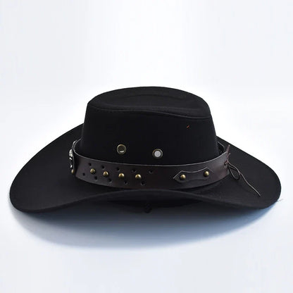 New Artificial Suede Western Cowboy Hats Vintage Big-edge Gentleman Cowgirl Jazz Hat Holidays Party Cosplay Hat