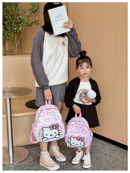 Anime Cartoon Kuromi Melody Cinnamoroll Backpack Boys Girls Cartoon Hello Kitty Kawaii Canvas Fashion Children's Schoolbag