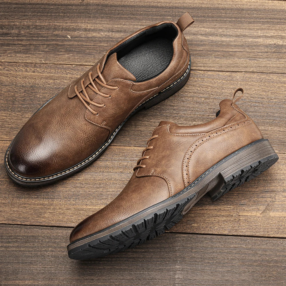 Men Casual Shoes Fashion Brand Comfortable 2025 Leather Shoes