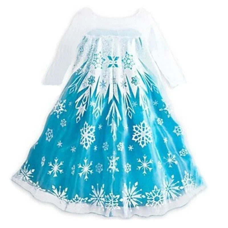 Girls Frozen 2 Elsa Anna Princess Mesh Sequin Clothes Kids Cosplay Snow Queen Costumes Carnival Birthday Party Elsa Gowns