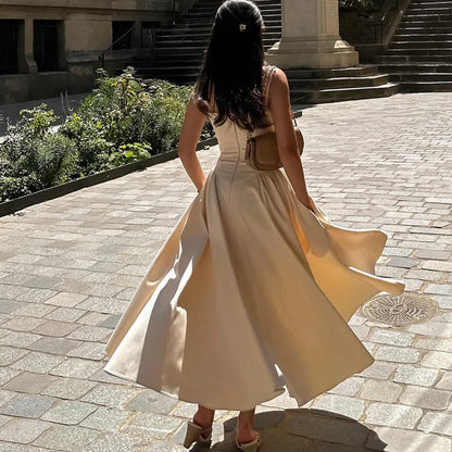 Summer Party Dresses 2025 New Arrivals Fit and Flare Elegant Midi Dress Red Night Date Dress