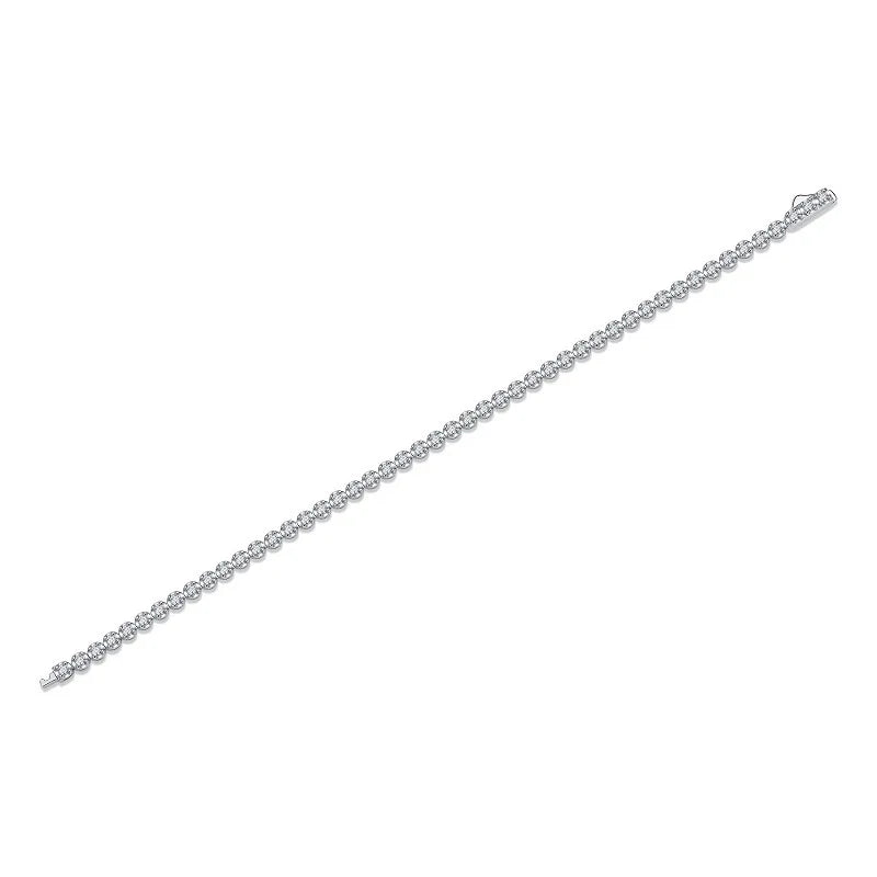 Sparkling Full 0.03ct 2mm D Color Moissanite Tennis Bracelet for Women Girl Fine Jewelry S925 Silver Diamond Link Bracelets