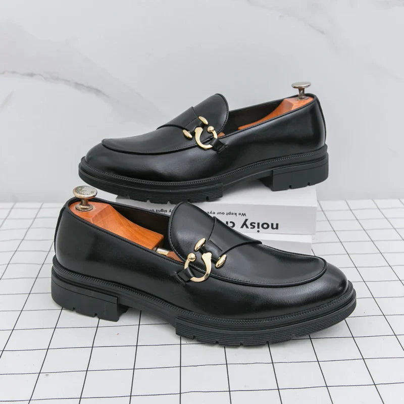 Men's Leather Loafers Slip On Office Casual Business Leather Shoes For Men Wedding Oxford Shoes Male Party Formal Derby Shoe Man