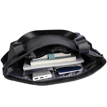 Multifunctional leather messenger bag men Black Crossbody Bag Large Capacity Stylish Men Shoulder Bag men