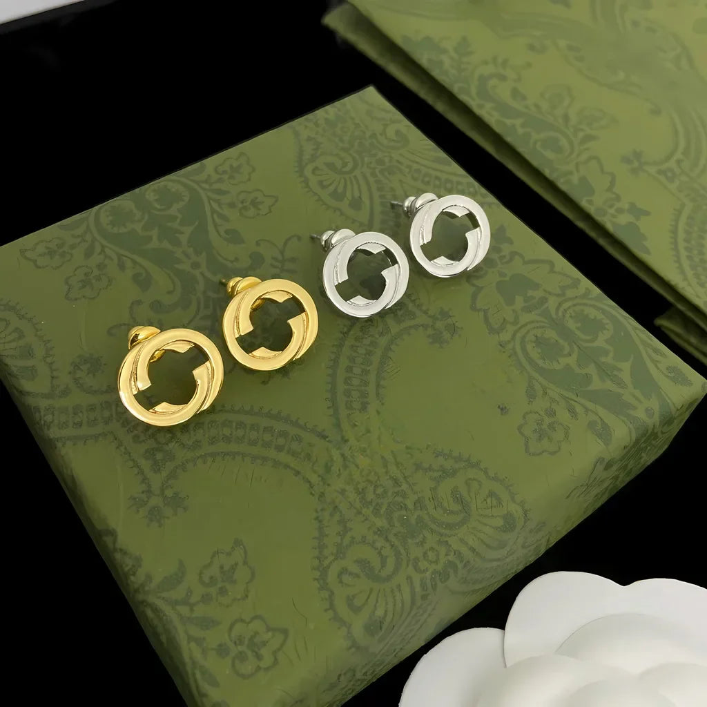 Women Earring Brass Round Stud Elegant Delicate Stainless Steel Gold Silver Minimalist Trendy Design For Daily Party Wear
