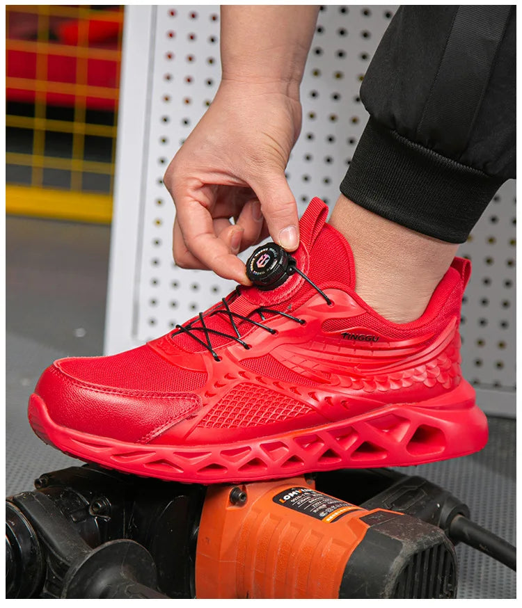 Men's Summer Mesh Labor Protection Shoes Anti-Smashing Wear-Resistant Outdoor Construction Site Protection Work Shoes Anti-Pierc