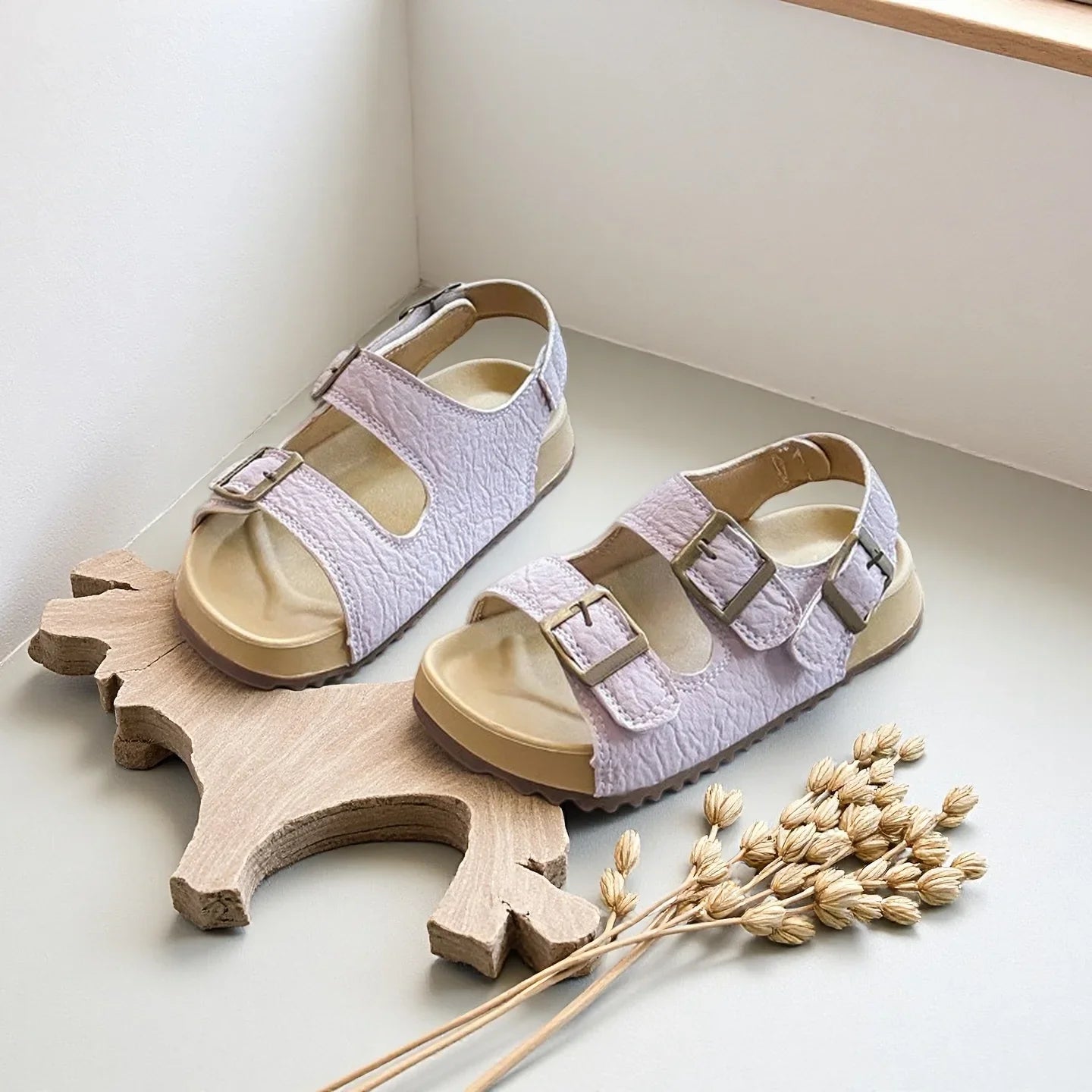 Children Comfort Soft Sole Sandals Girls Open Toe Adjustable Buckle Summer Outdoor Walking Shoes
