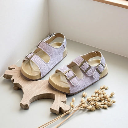 Children Comfort Soft Sole Sandals Girls Open Toe Adjustable Buckle Summer Outdoor Walking Shoes
