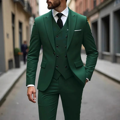 Men's Three-Piece White Suit, Anti-Wrinkle, No-Iron, Anti-Stick Fur Business Formal Suit, Four-Season Workplace Work Clothing Dr