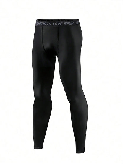Men's high-stretch sports fitness tights running tights quick-drying breathable cool and dry compression pants