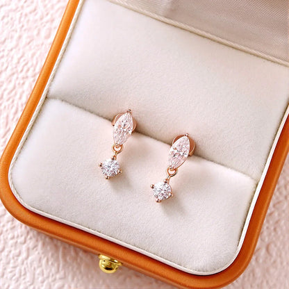 1.6cttw/2.6cttw Full 3EX Moissanite Earring for Women Marquise Cut Pass Diamond Test S925 Silver Ear Stud Fine Jewelry Gift