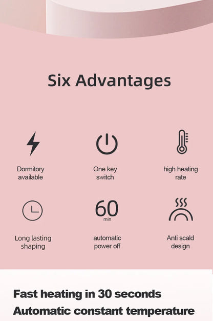 2-in-1 Fluffy Hair Straightening Comb Curling Iron for Inner Buckle & Bangs Styling Versatile Hair Straightener And Curler