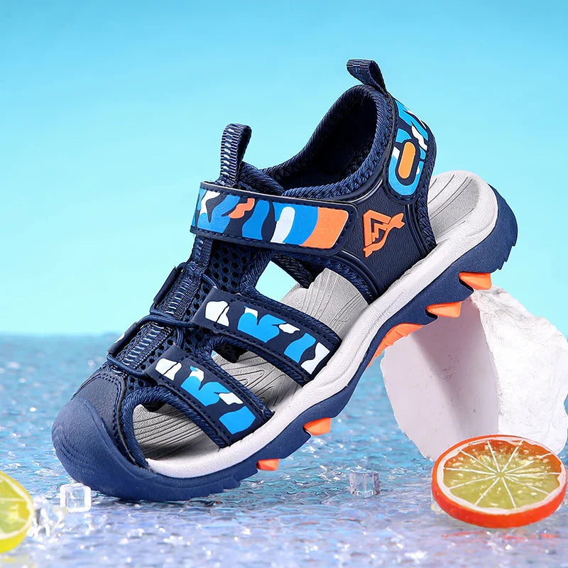 Summer Children Beach Water Sandals Brand Fashion Sneakers For Girls Boys Footwear Kids Non-slip Sandalias Leather Shoes