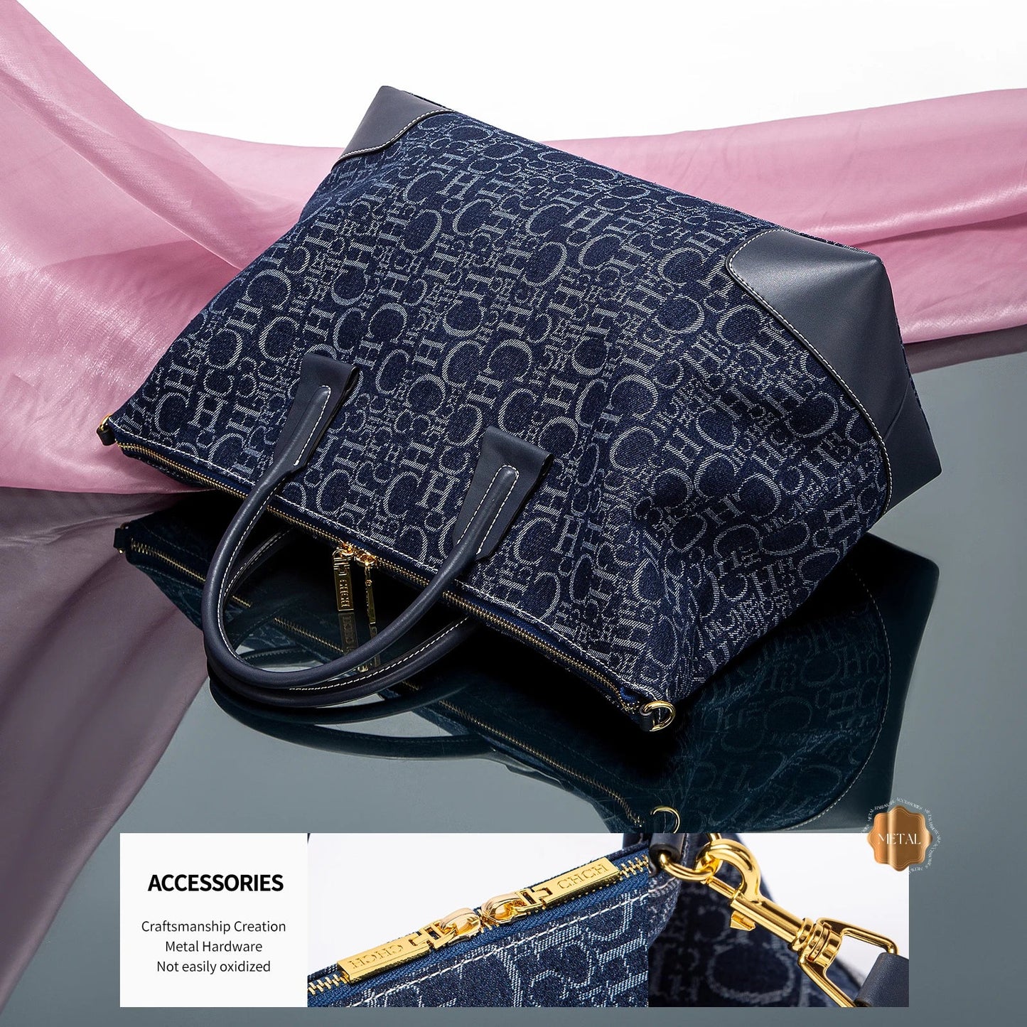 Women's Travel Bag 2025 New Cowboy Splicing Design Tote Bag Women's Large Capacity Crossbody Bag