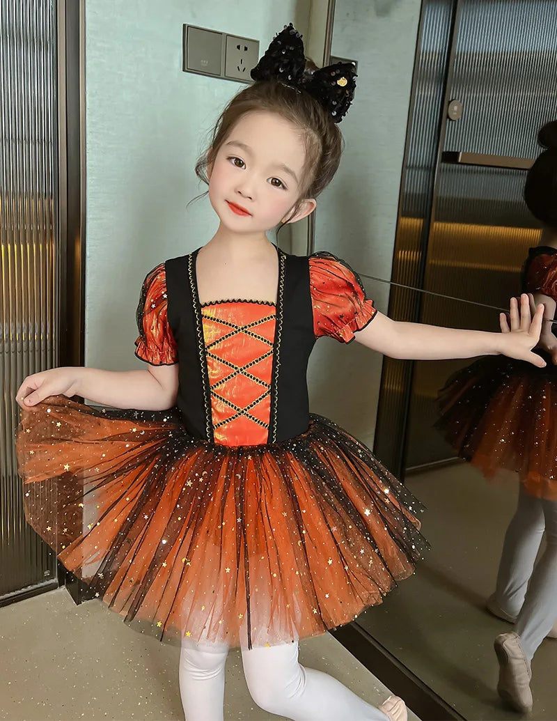 Girl Ballet Dancing Dress Party Fancy Sequined TUTU Dress Princess Girl Clothes Baby Girl Stage Shows Party Costumes