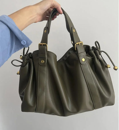 2025 Sac à main à bandoulière Simple pour femmes, sac Boston élégant et polyvalent, sac de travail intérieur en Polyester doux
