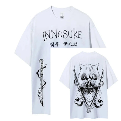 Demon Slayer Printed Short Sleeve Casual Summer Wear Men's Comfortable Clothing Men's Clothing Short Sleeve Half Sleeve Top