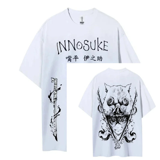 Demon Slayer Printed Short Sleeve Casual Summer Wear Men's Comfortable Clothing Men's Clothing Short Sleeve Half Sleeve Top