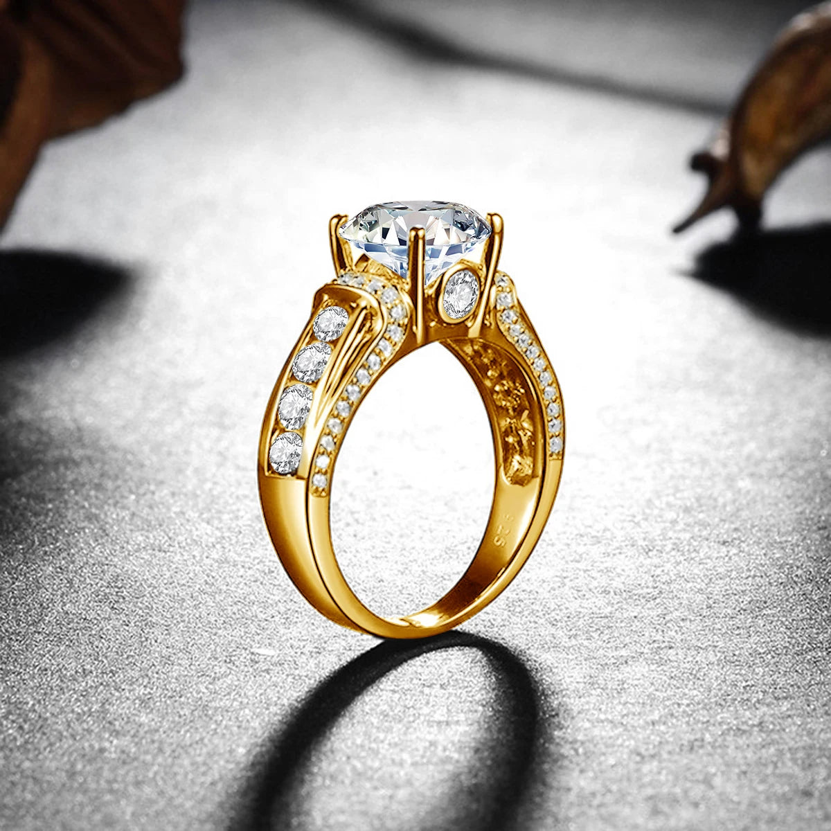 Luxury 2 Carats Moissanite Rings For Women Pure 925 Sterling Silver Wedding Band Female Jewelry Accessories GRA Certified