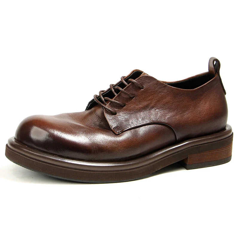 Soft Leather Mens Formal Shoes Luxury Quality Comfortable Brand Handmade Retro Genuine Leather Daily Wedding Social Shoes Male