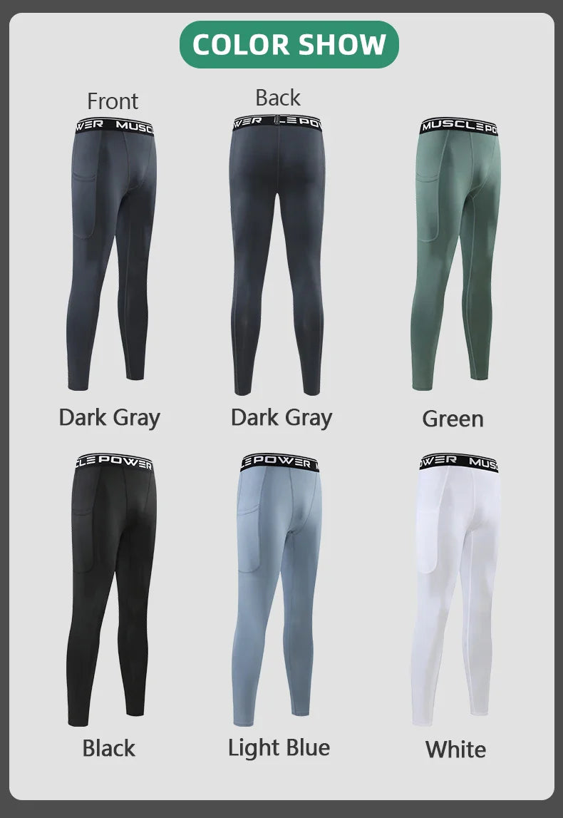 Mens Compression Sweatpants Male Tights Sport Pants for Gym Fitness Running Joggings Workout Trousers Dry Fit Leggings