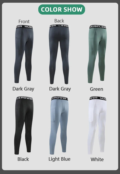 Mens Compression Sweatpants Male Tights Sport Pants for Gym Fitness Running Joggings Workout Trousers Dry Fit Leggings