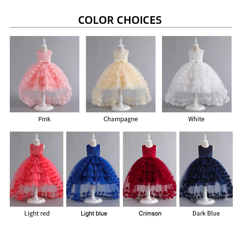 Kids for Girl's 3 to 12 years old Formal Evening Trailing Dress Sleeveless Princess Fluffy Cake Dinner Performance Dance