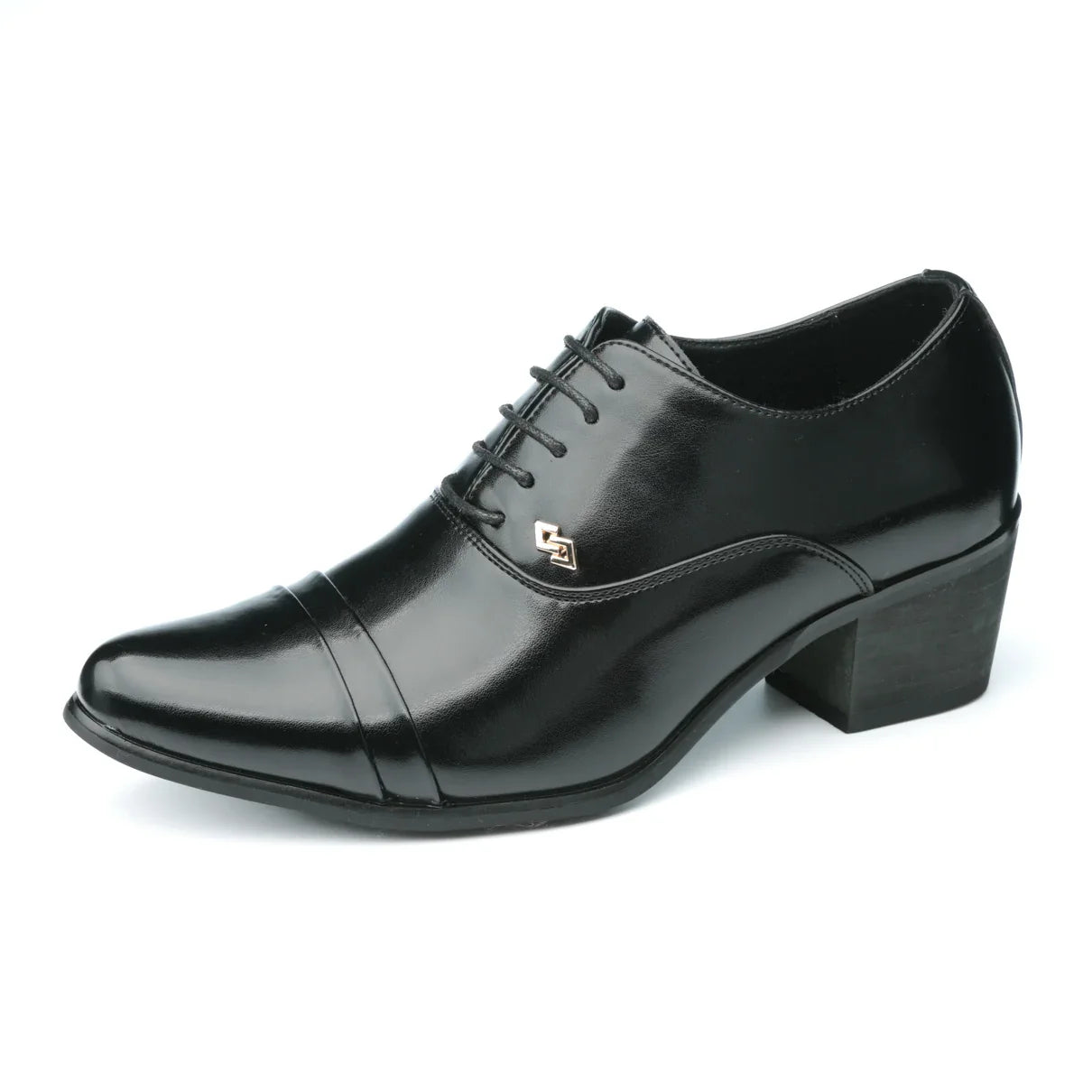 Premium leather men shoes slip on loafers European brand business casual wedding party plaid design height increasing