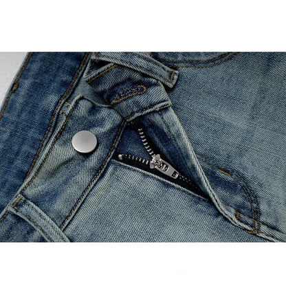 Flared Jeans Women Denim Boot Cut Pants Stretch Vintage Casaul Bell Buttom Trousres For Ladies Full Length Jeans Washed