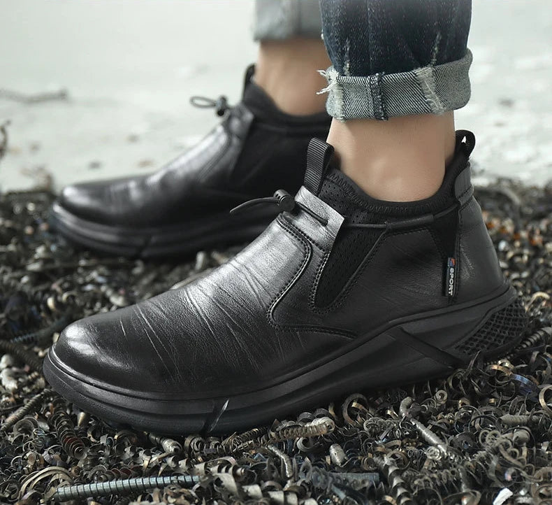Fashion Safety Shoes Men's Work Steel Toe Caps Male Indestructible Protective Shoes Puncture-Proof Security Footwear Work Boots