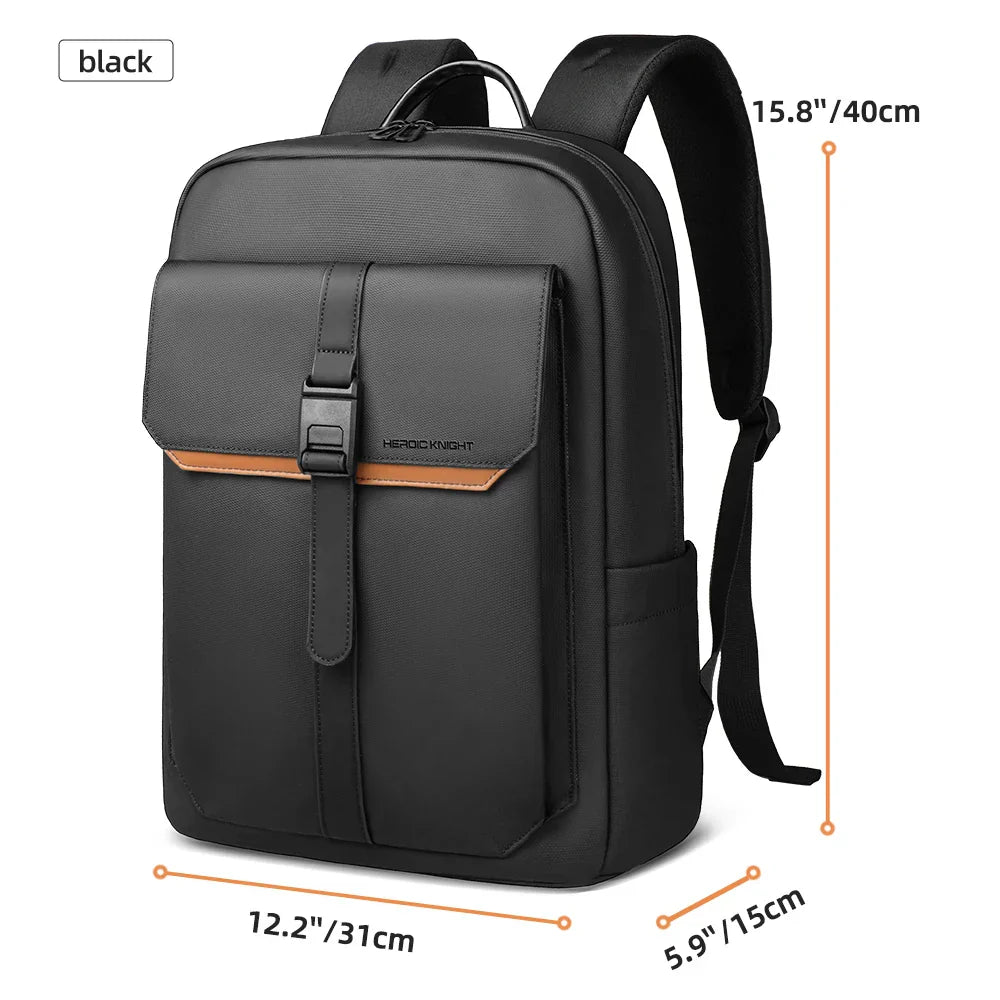 Stylish Business Backpack for Men Waterproof 15.6 inch Flap Laptop Backpack Multiple Pockets Casual Daypack for Work School