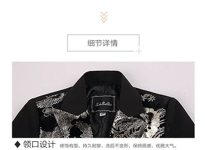 Children Formal Dress Kids Flower Jacket Pants Bowtie 3PCS  Piano Costume Boys Bronzing Show Host Handsome Photography Suit