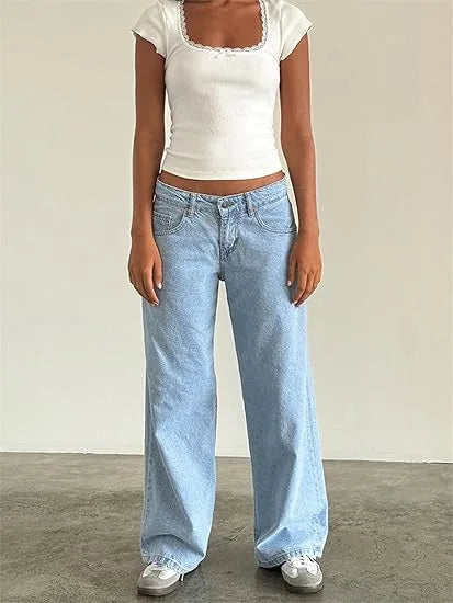 Retro Y2K Jeans Fashion Women Autumn High Waist