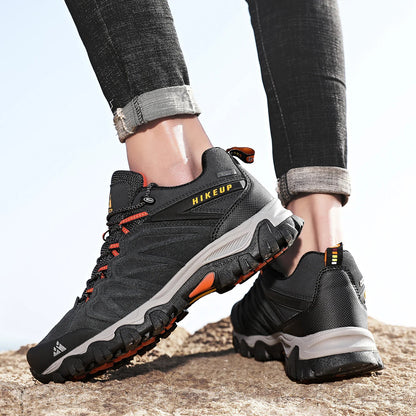High Quality Leather Hiking Shoes Durable Outdoor Sport Men Trekking Leather Shoes Lace-Up Climbing Hunting Sneakers
