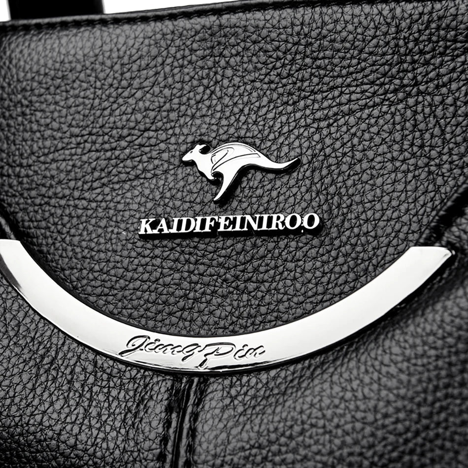 2024 New Multi Pocket Women's Handbag High Quality Soft Leather Female Shoulder Bag Luxury Designer Girl Tote Bolsas Sac A Main