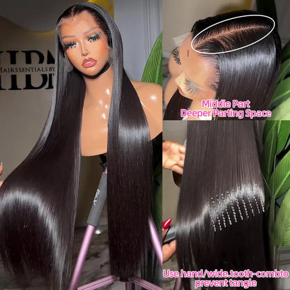 30 40 Inch Straight Human Hair Wigs HD Lace Wig 13x6 Human Hair Bone Straight Lace Frontal Human Hair Wigs For Women