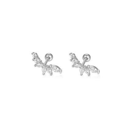 925 Sterling Silver Fashion Love Butterfly Romantic Star Crown Screw Stud Earrings for Women Ear Bone Piercing Jewelry