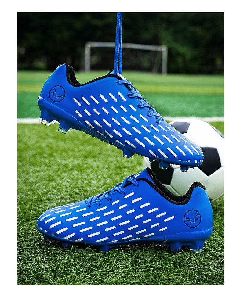 New Children Football Soccer Boots Soccer Shoes Kids Boy Girl Sneakers New Leather High Top Soccer Cleats Training Men