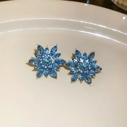 Flower Earrings for Women Korea Simple Sweet Stud Earrings Luxury High-grade Solid Color Charm Jewelry Girls Gift