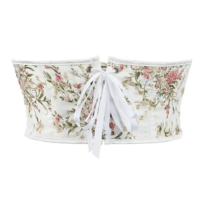 Underbust Corset Sexy Women's Underwear Waist Slimming Body Shaper Bustier Top Floral Lace-up Korsett Shapewear Corselet Belt