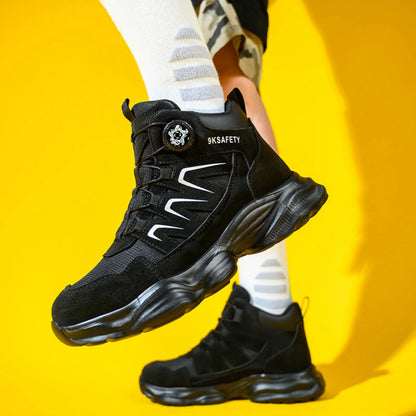 Work Boots Men Anti Smash Anti Piercing Steel Toe Safety Shoes Lightweight Breathable Work Boots Industrial Construction Boots