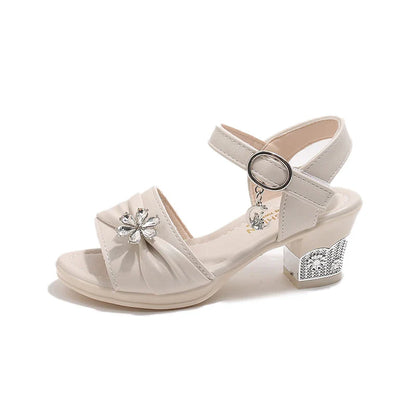 Girls Princess Sandals Summer Kids Low Heels Fashion Party Dress Casual Shoes Outdoor Causal Sandals Children Soft Sole Bow