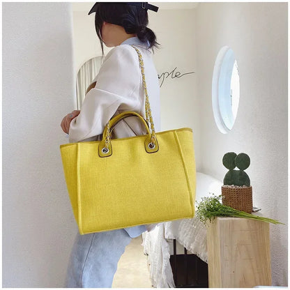 Fashion Make Up Designer Big Women's 2025 New Korean Fashion Casual Large Capacity Shoulder Crossbody Chain Tote Bag