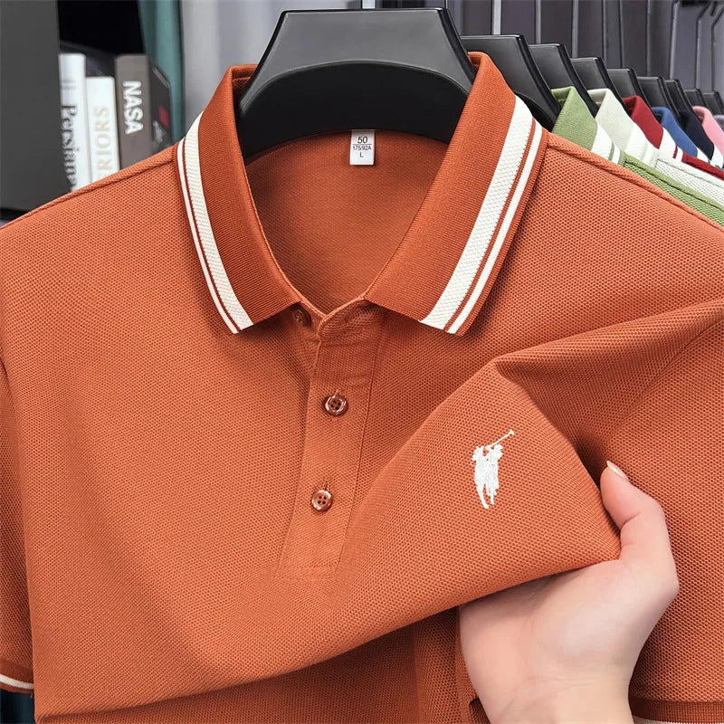 100% cotton luxury brand short sleeve polo shirt men new classic pony embroidery summer T-shirt high-end fashion casual Paul top