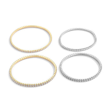 Elastic 2.5mm 3mm Full D Color Moissanite Tennis Bracelet Bangle for Women 925 Silver Pass Diamond Test Hand Link Bracelets