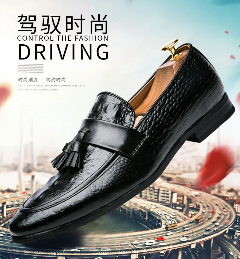 Brand New Mens Casual Shoes Lazy Pointed Leather Shoes Comfortable Sneakers Zapatos De Hombre Snake Skin Dresses 38-47